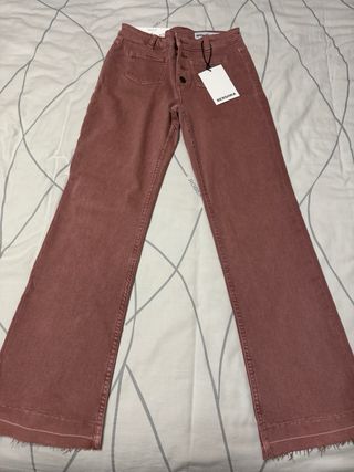 Bershka Pantalones flare  Rosas Talla S/36