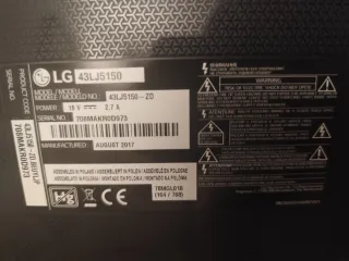 Televisor LG 43 pulgadas. Posible reparación leds
