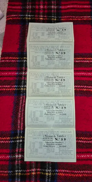 5 Decimos Lotería Nacional 1966