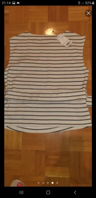 Casaca Mango Talla M Rayas   .negro y blanco .