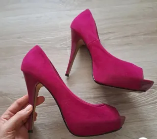 Zapatos de tacón Blanco verdes y fucsias