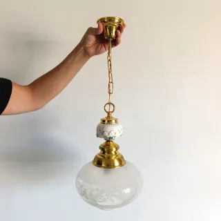 Lámpara cerámica y cristal