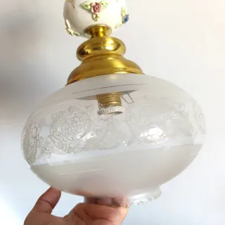 Lámpara cerámica y cristal