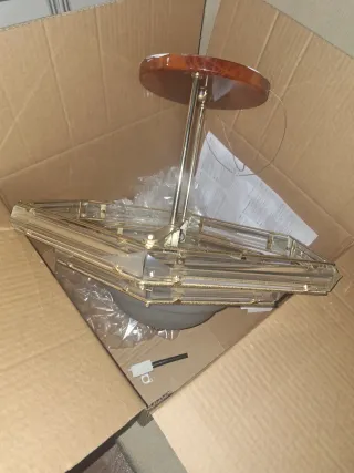 Lámpara elegante cristal y metal dorada