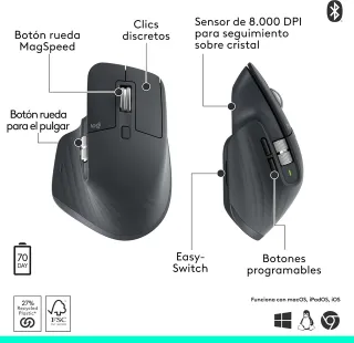 (Nuevo) Logitech MX Master 3S Ratón Inalámbrico