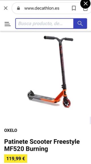 Patinete Scooter Freestyle Oxelo MF520 Naranja