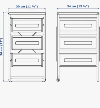 Cajonera Lennart Ikea Metal Blanca