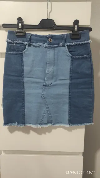 Minifalda vaquera mujer patchwork