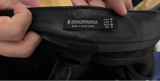 Pantalón Stradivarius cuero flare bolsillos S