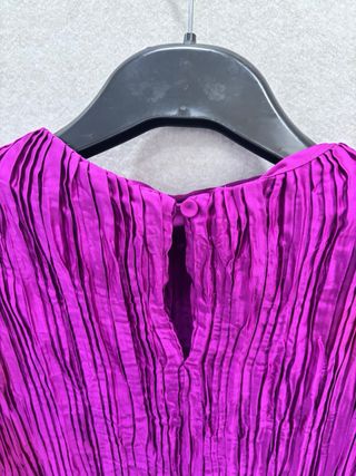 Blusa satinada fucsia Mango Talla M