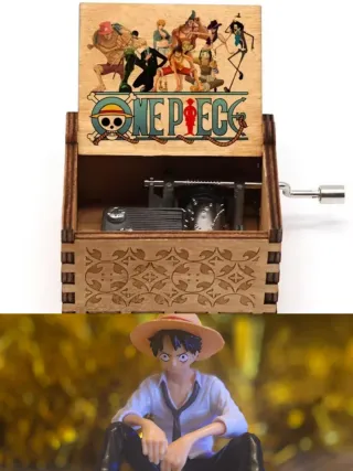 Lote; Caja de música One Piece+figura(nuevos)