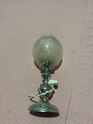 Lámparas de mesa antiguas cristal y metal