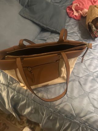 Bolso Grande Lona y Cuero