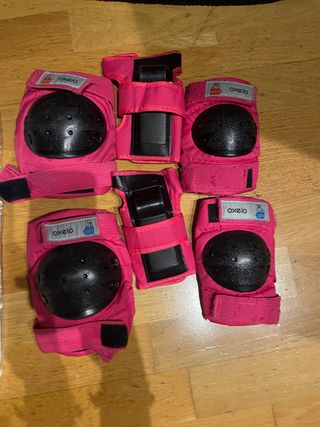 Set 3 protectores Oxelo rosa Talla XS