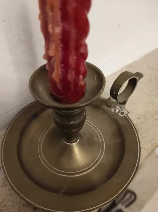 Palmatoria Portavelas Bronce Antiguo