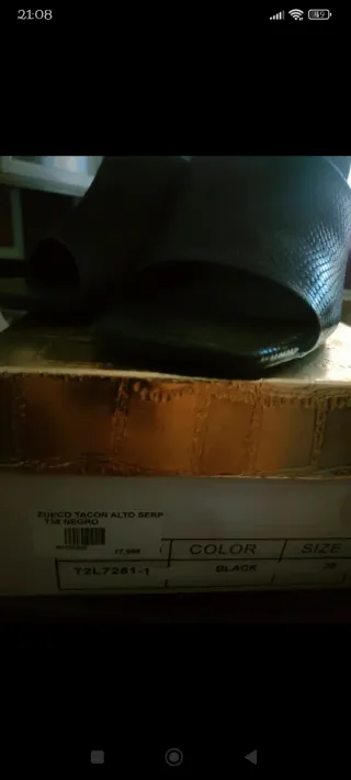 Sandalias TULIPANO Talla 38 Negro/Oro