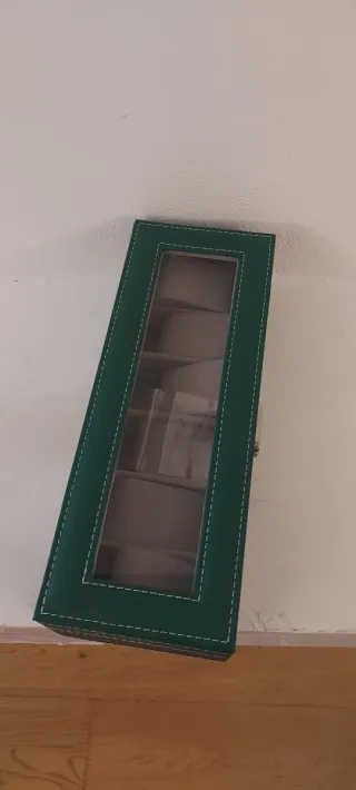 Scatola porta orologi verde