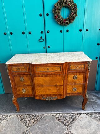 Cómoda Luis XV Mármol y Madera