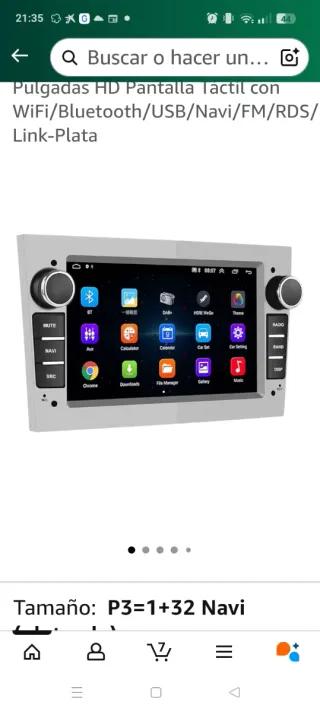 Pantalla 2 DIN Opel HD Táctil WiFi Bluetooth