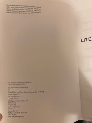 Literatura Unibertsala - Batxilergoa 1