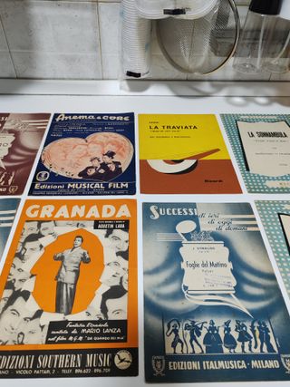 Lotto 16 spartiti musicali vintage