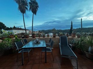 Mesa cristal, 4 Sillas y tumbona Terraza