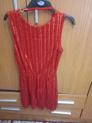 Vestido fiesta lentejuelas rojo