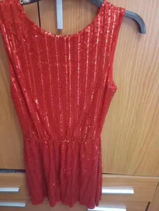 Vestido fiesta lentejuelas rojo