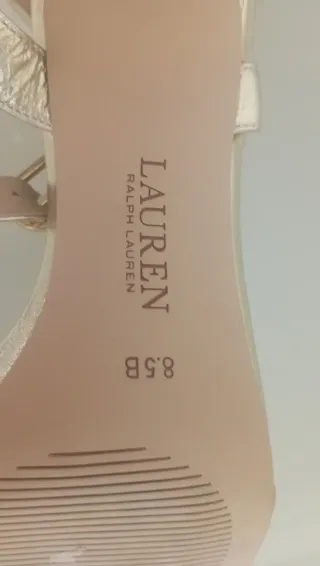 Sandalias doradas piel Ralph Lauren