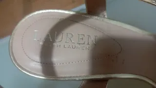 Sandalias doradas piel Ralph Lauren