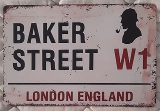 2 LetrerosMetalicos Vintage "Baker Street" Holmes