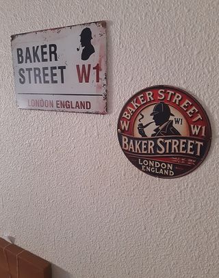 2 LetrerosMetalicos Vintage "Baker Street" Holmes