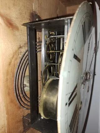 Reloj de pared francés ojo de buey madera