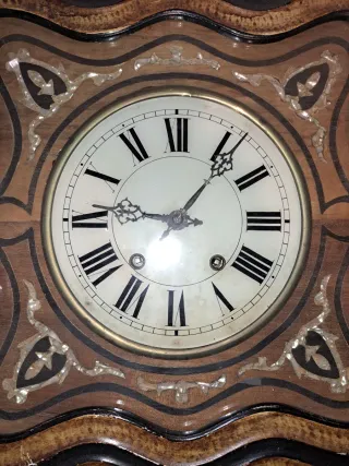 Reloj de pared francés ojo de buey madera