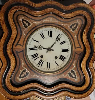 Reloj de pared francés ojo de buey madera