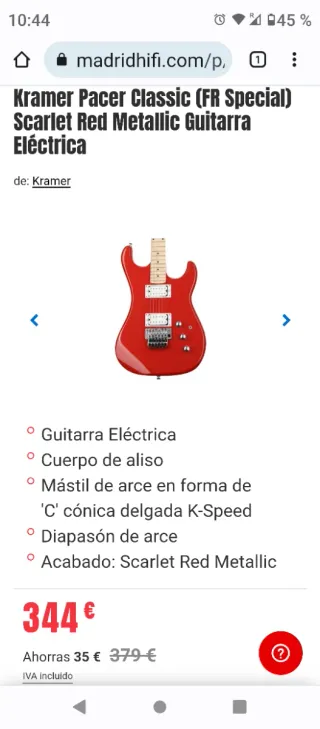 Guitarra Eléctrica Kramer Floyd Rose