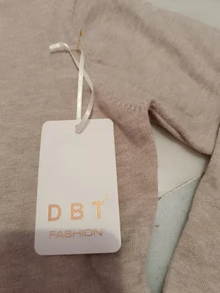 Jersey punto cuello alto DBT beige S