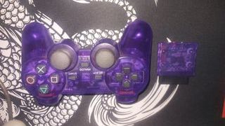 Mando PS2 Morado Transparente