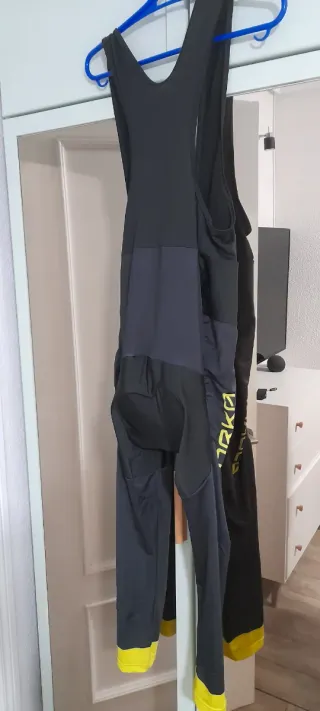 Culotte ciclismo Bjorka negro y amarillo