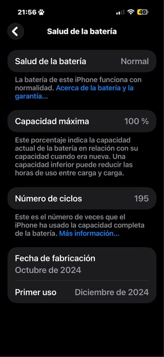 iPhone 16 Pro Max 256GB Batería 100%