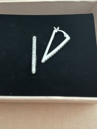 Pendientes aro plata y circonita