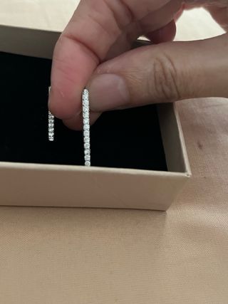 Pendientes aro plata y circonita