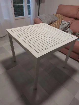 Mesa Comedor Exterior Blanca 1x1m