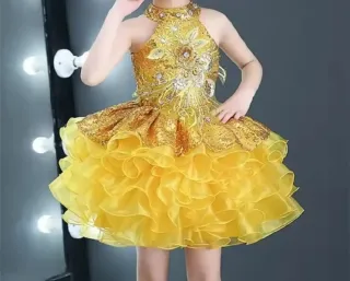 Disfraz Traje Latino Salsa Dorado