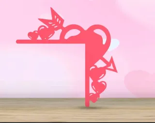 Decorazione angolare a forma di cuore con freccia