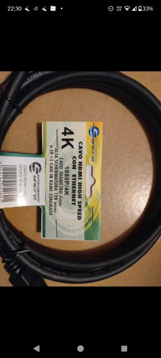 Cavo HDMI Syncro 4K High Speed Ethernet