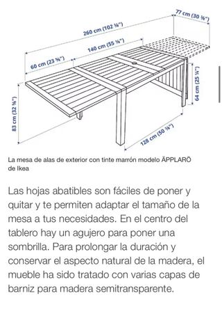 Mesa Exterior Abatible IKEA