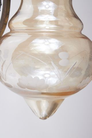 Coppia di appliques Liberty bronzo e vetro anni 20