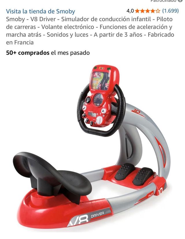 Simulador de conducción infantil Smoby V8