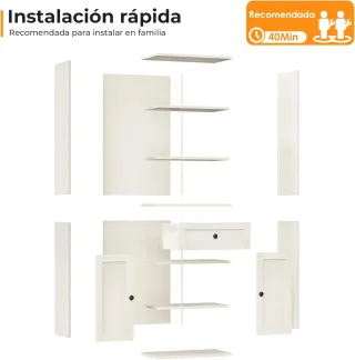 Estantería librería blanca 164 cm